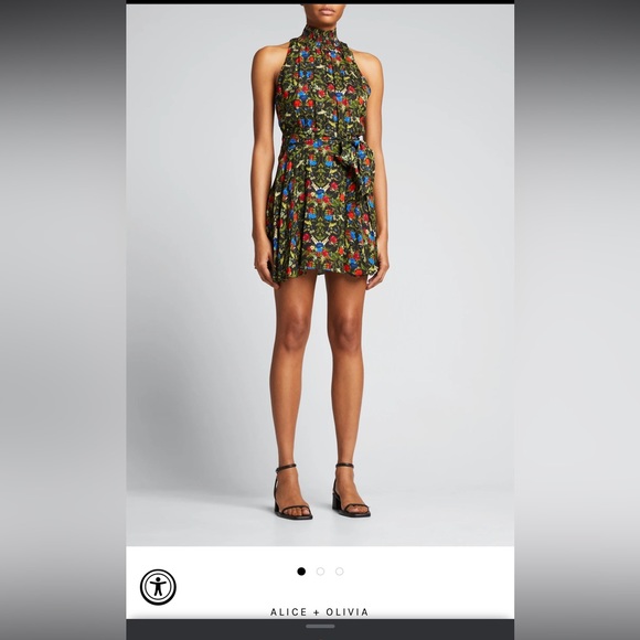 Alice + Olivia High Neck Mini Dress – Size Small - Picture 2 of 8